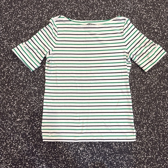 Ralph Lauren Boat Neck shirt top size Large Lrg L womens blue white stripes - Picture 5 of 12